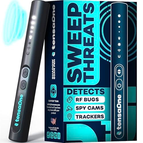 TensaOne Hidden Camera Detectors – Mini Security Device for Audio Video Wireless Threats, Hotel Safety, Home Privacy and GPS Tracker Detection, Pen RF Spy Cam Voice Recorder Bug Finder for Travelers