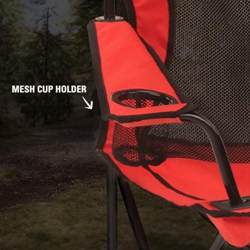 Coleman Broadband Mesh Quad Camping Chair with Carry Bag & Cup Holder, Cooling Mesh Back with Adjustable Arms, Great for Camping, Tailgating, Firepits, Patio, & More 6