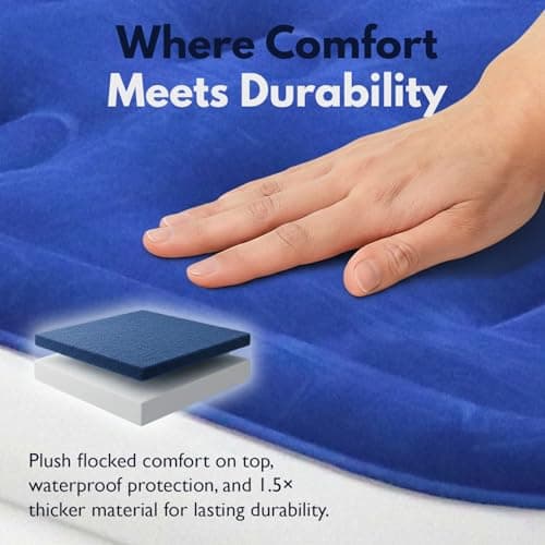 King Koil Luxury Queen Air Mattress with Built-in Pillow & Ultra-Fast Built-in High-Speed Pump, 20″ Inflatable Premium Airbed, Waterproof, Adjustable Firmness, 1-Year Manufacturer Warranty 6
