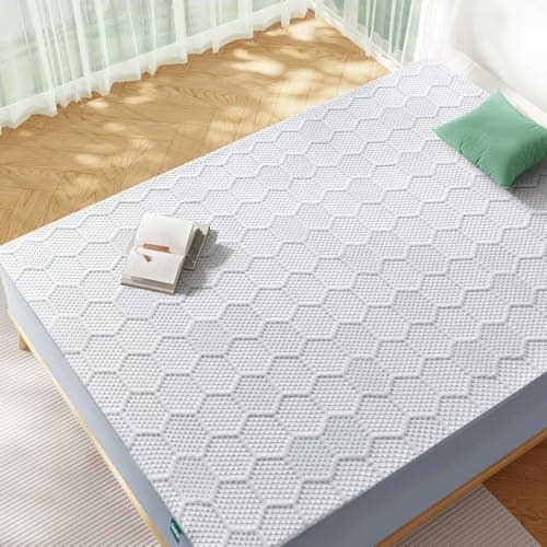 VISCOFLEX Extra Firm Mattress Topper Full Size, 4 Inch High Density Support Foam with Washable Protector, Charcoal Bed Topper with Ventilated Design for Back Pain&Pressure Relief,CertiPUR-US 9