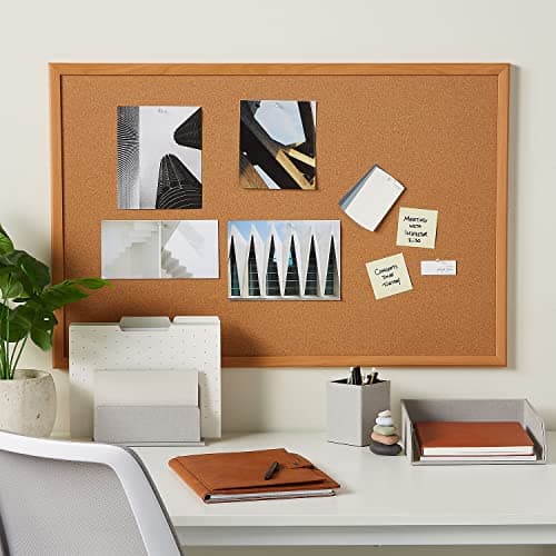 Staples Cork Bulletin Board, 3 x 2 Feet, Oak Frame, Vertical or Horizontal Mount, Self-Healing Surface 5