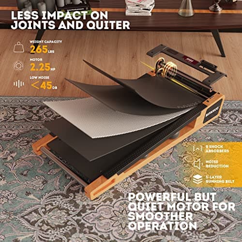 Bifanuo Walking Pad Under Desk Treadmill Small Compact Walking Treadmill with Incline 5° Fit Standing Desk, Flat Treadmill 6