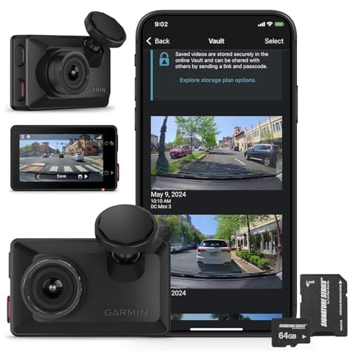 Garmin Dash Cam X310 Compact 4K Ultra HD Touchscreen Camera | 140° FOV, Clarity Polarizer, Voice Control, GPS, 2.4" Display, Automatic Incident Detection | Signature Series 64GB Micro SDXC Card