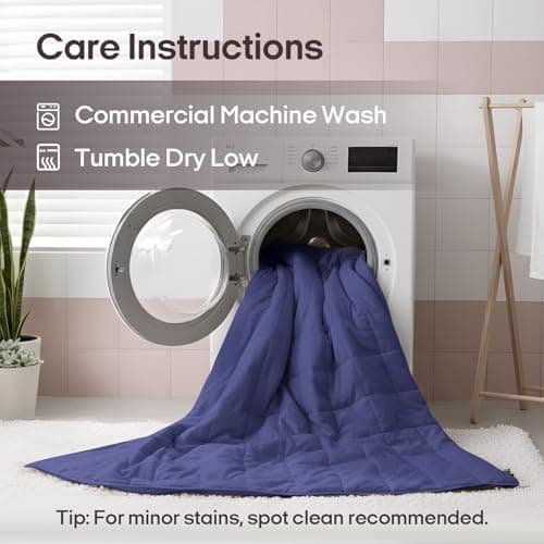 ZonLi Weighted Blanket for Adults (60"x80", 15lbs, Dusk Blue) Queen Size High Breathability Cooling Heavy Blanket, Soft Material with Premium Glass Beads, All-Season, Easy Care 8