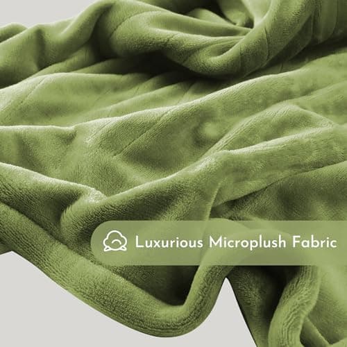 ONDAN Electric Heated Blanket 84"x90" Queen Size Flannel Heated Blanket, Cozy & Warm for All Night, 4 Heat Settings & 10 Hours Auto Off, Machine Washable, Green 9
