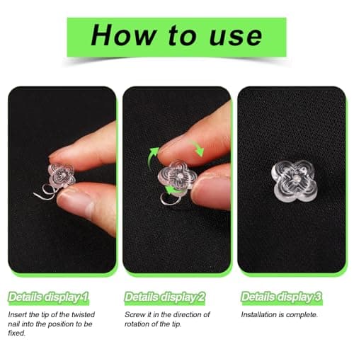 100pcs Bed Skirt Pins, 0.43 Inch Twist Pins with Clear Heads Upholstery Tacks Headliner Pin for Slipcovers and Bedskirts Holders (Four-Leaf Clover) 5