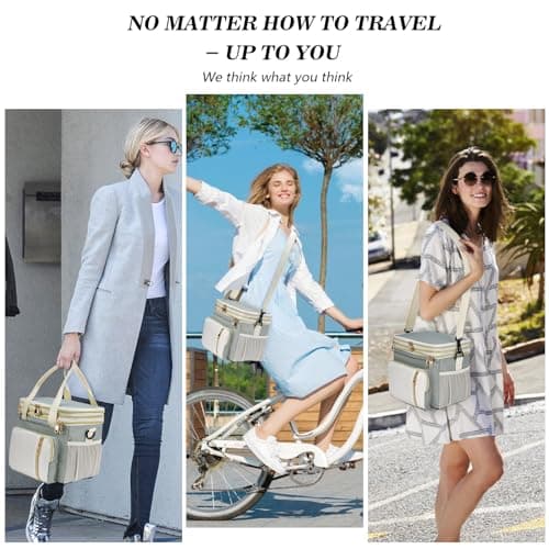 BAGNN Lunch Box & Lunch Bag for Women Men, Large Insulated Adult Lunch Box Leakproof Lunchbox Cooler Bag for Work Picnic Beach,16L, Olive Green & White 7