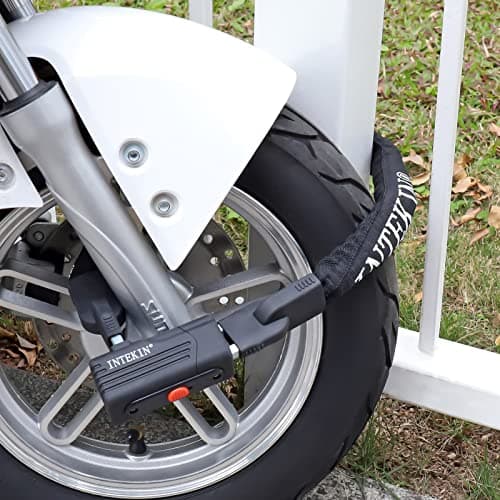 INTEKIN Bike Chain Lock 3FT 8mm Thick Steel Chain Heavy Duty Bike Lock Anti-Theft Bicycle Chain Lock with 3 Keys for E-Bike, Motorcycle, Gate, Fence 6