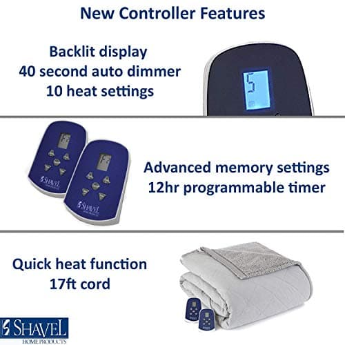 Thermee Micro Flannel Heated Blanket With Sherpa Back - Full Size, 10-Setting Electric, Programmable, Ultra-Soft, Fast Heating Thermal Throw - Cat Medley 11