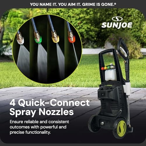 Sun Joe SPX3000-XT1 XTREAM 2,200 PSI Pressure Washer with 14.9A Motor, Includes 4 Quick-Connect Nozzles, High-Pressure Hose, Garden Hose Adapter, and 35-Foot Power Cord 7