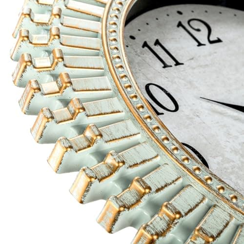 Noamus 12" Retro Wall Clock, Silent Non-Ticking Round Clock, Aqua Battery Operated Quartz Clock, Plastic Vintage Clocks for Living Room Bedroom Kitchen Home Office Classroom School Decor 5