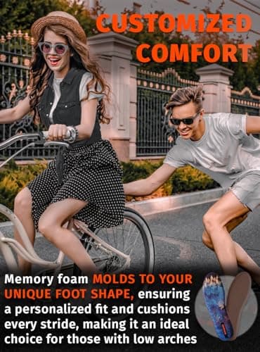 Memory Foam Insoles - Customized Comfort - Shock Absorbing for Foot Pain Relief - Breathable - Replacement Shoe Inserts for Men and Women Work Boot, Sneakers (Men 11 - Women 12, Gray) 6