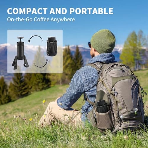 HOBCYCLE Manual Espresso Machine, 15 Bar Portable Coffee Maker for Ground Coffee and NS Capsules, 4-in-1 Brewing for Espresso Drip Cold Brew, Foldable for Travel Camping Office 5