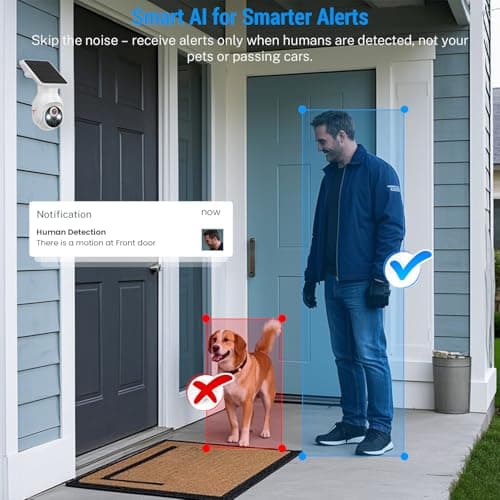 Orbitell 1080p WiFi Outdoor Security Camera with Solar Panel, Battery Powered, AI Motion Detection, Night Vision, Two Way Audio, IP65, Cloud Storage, Human Detection, 2.4GHz Wi-Fi, Pan Tilt Control 5