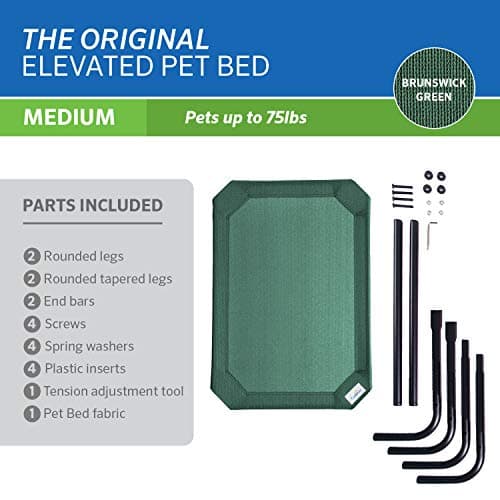 Coolaroo The Original Cooling Elevated Pet Bed, Medium, Brunswick Green 5