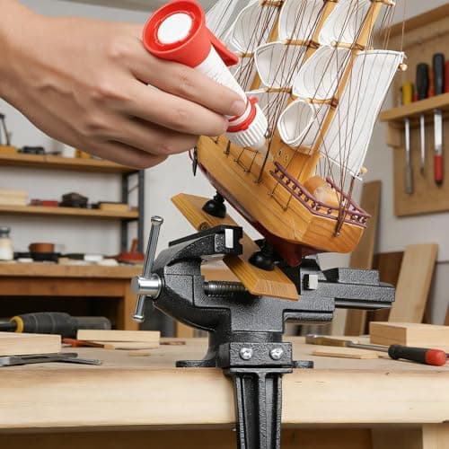Table Vise, 3.3" Jaw Width, 2 in 1 Bench Vise Universal Rotate 360° Work Clamp-On Vise, Table Vice With Two Multifunctional Jaw and Quick Adjustment Button for Woodworking, DIY, Metal Working and More 5