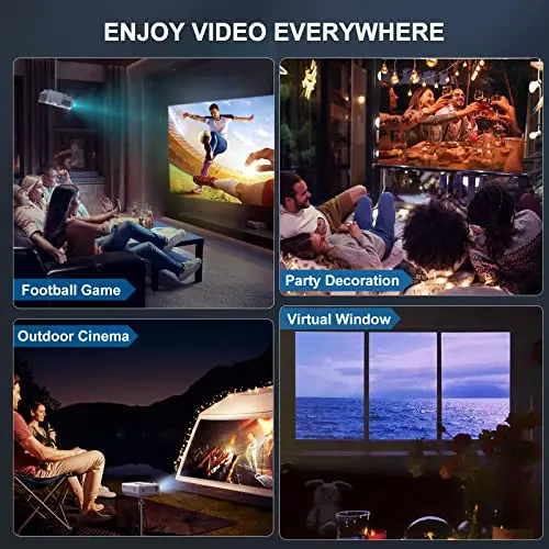 FUDONI Projector with 5G WiFi & Bluetooth, Native 1080P 18000L Portable Movie Projector for Home Theater Outdoor, Built-in Speaker, Compatible with HDMI, USB, AV, Fire Stick, Laptop, iOS, Android, PS5 7