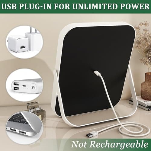 ROLOVE 8x10 Inch Lighted Vanity Mirror, 3-Color Dimmable LED Lighting & Touch Control, Portable Makeup Mirror with U-Bracket for Travel/Dressing Room (White) 6