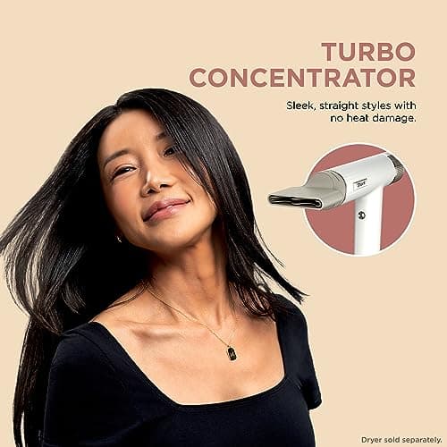 Shark XSKHD3SCA SpeedStyle Turbo Concentrator, Works With Shark SpeedStyle HD3xx Family Only, Styling Tool, for Straight, Wavy, Curly, and Coily Hair, Sleek and Straight Blowout, Stone 6