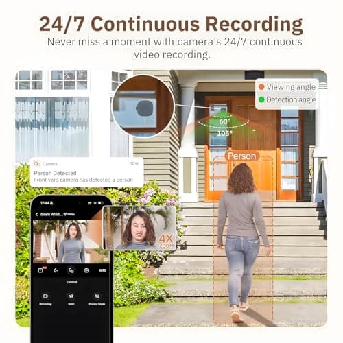 Atlodas Crystal-Clear 2K Security Camera with Color Night Vision, 24/7 Recording & Smart Alerts, 2.4G WiFi Indoor HD Camera for Home Yard Garden Farm, Easy Install (1 Pcs) 7