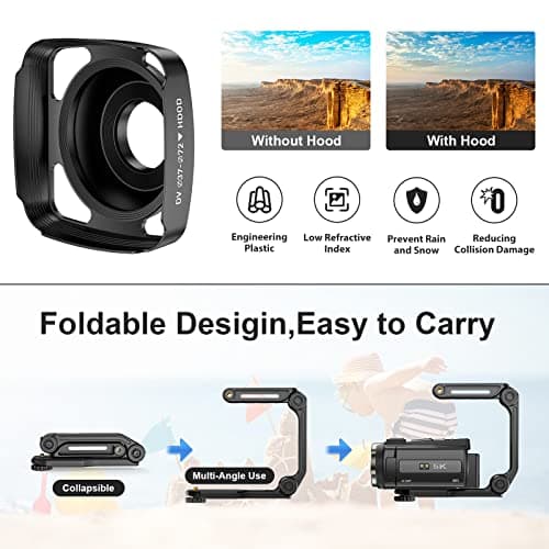 5K Video Camera Camcorder, 48MP UHD Wifi IR Night Vision Vlogging Camera for YouTube, 16X Digital Zoom Touch Screen Vlog Camera with External Microphone, Lens Hood, Stabilizer, Remote, 2 Batteries 5