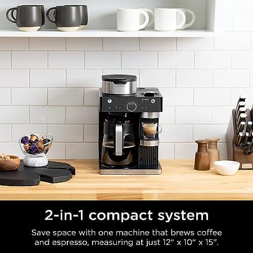 Ninja Espresso & Coffee Maker & Barista System, 3 Espresso Brew Styles, Single-Serve Coffee & Nespresso Capsule Compatible, Built-in Frother, Espresso, Cappuccino & Latte Maker, Black, CFN601 8