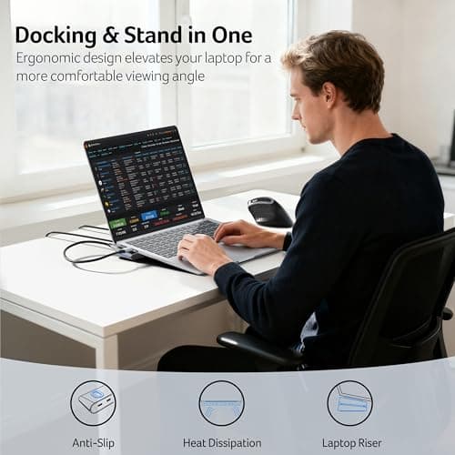 Acer Docking Station 3 Monitors, 11-in-1 Laptop Docking Station Stand with DP 8K + Dual HDMI 4K@60Hz, Ethernet, 10Gbps Data, 100W PD, SD/TF, USB C Dock with Detachable Cable for Acer/Dell/Mac/HP 5