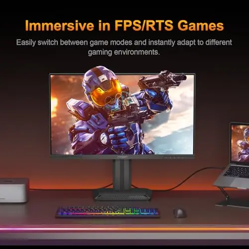 INNOCN 24.5" 2K QHD 2560 x 1440P 240Hz Monitor, Gaming Console Ready, Mini-LED Precisely Local Dimming, Monitor for Mac, HDMI 2.1, DP 1.4, Height Pivot Adjustable Stand, Black - 25M2S 5