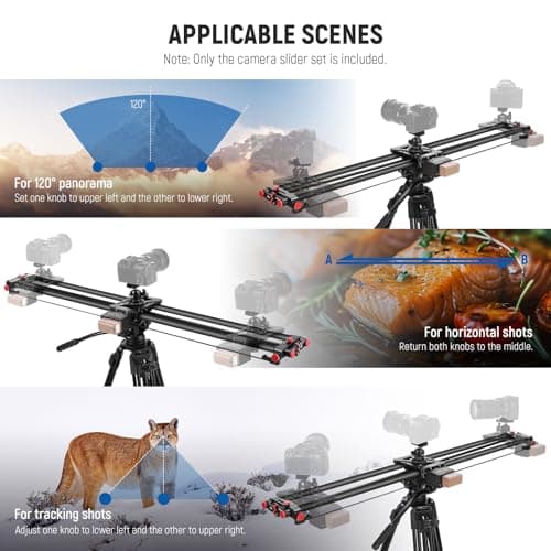 NEEWER 47.2"/120cm Motorized Camera Slider, App Wireless Control DSLR Carbon Fiber Dolly Rail Slider with 4400mAh F750 Battery (Charger Not Included), Support Video Mode, Time Lapse Photography, ER1 5