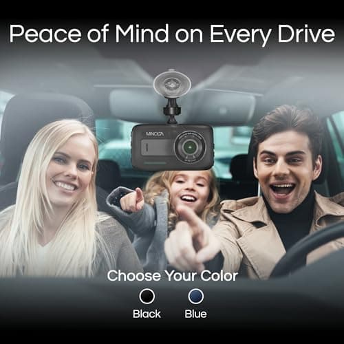 Minolta 2.5K Quad HD Dash Cam - 160° Wide Angle Lens, 3.0” LCD Screen, G-Sensor, Loop Recording, Motion Detection, Parking Monitor, USB Powered, 32GB Card Included, Compact (Blue) 5