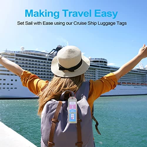 Cruise Luggage Tag Holder for Royal Caribbean Ships & Celebrity, 6Pack Clear Tags Cruise Travel Essentials for 2026-2027 5