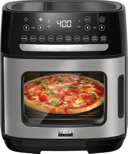 12.6-qt. Touchscreen Bella PRO Air Fryer Pizza Oven with Rotisserie in Stainless Steel