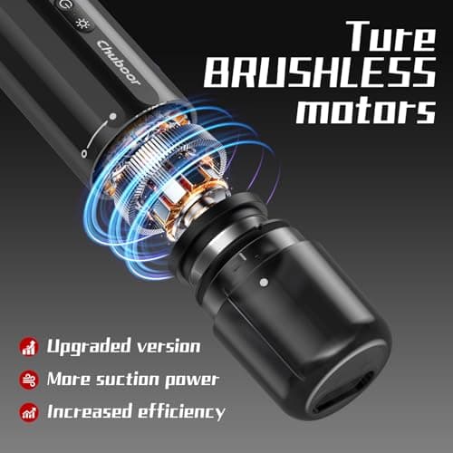 Chuboor 13000PA Powerful Car Vacuum Cleaner High Power Cordless Rechargeable, Handheld Vacuum, Portable Mini Vacuum with LED SOS Light, Small Hand Held Vacuuming Cordless(P16-Black) 5