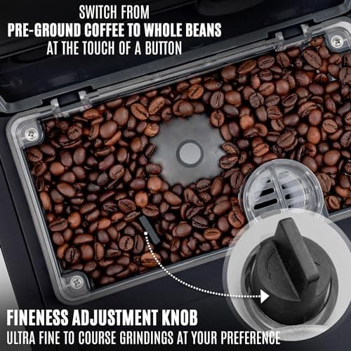 Zulay Magia Fully Automatic Espresso Machine With Grinder - 19 Customizable Coffee Options - Auto-Cleaning For Easy Maintenance - Milk-Foam System For Latte, Cappuccino, Macchiato - New Silver 5