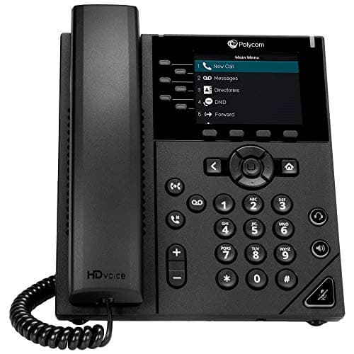 Polycom VVX 350 6 Line Desktop Business IP Phone with Power Supply (Renewed)