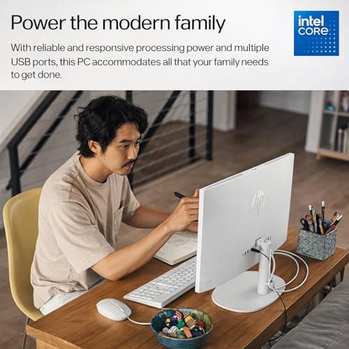 HP 22" FHD All-in-One Desktop Computer - Latest 13th Gen Intel Quad-Core - Office 365 for The Web - 8GB DDR5 RAM - 128GB UFS Storage - Wireless Earbuds - Keyboard and Mouse 6