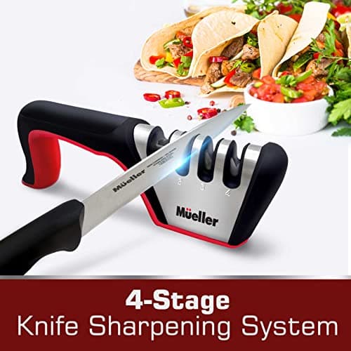 Mueller 4-in-1, 4-Stage Best Knife Sharpeners for Kitchen Knives, 30% Heavier Duty Diamond Blade, Lifetime Exchange, Really Works for Ceramic, Steel Knives and Scissors 5