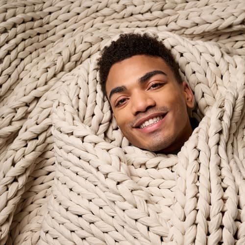 Bearaby Weighted Blanket 15 lbs (40"x72") – Driftwood Blanket Recycled Polyester – Eco-Friendly, Heavy Throw for Adults – Soft, Breathable, Sustainable Comfort