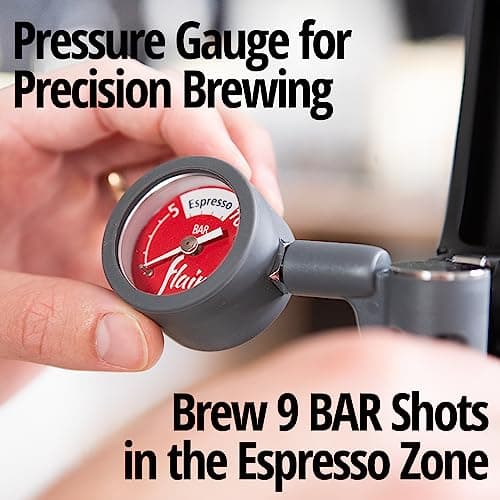 Flair UPDATED PRO 3 (Black) - All manual lever espresso maker with a stainless steel brew head, pressure gauge, and a shot mirror 6