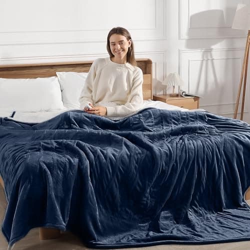 Molatink Electric Blanket Queen Size Heated Blanket 90''X84'' - Fleece Heating Blankets Washable with 5 Heating Level & 10 Hour Auto Off Dual Zone Control Heated Blankets for Winter, Great Gift Ideas
