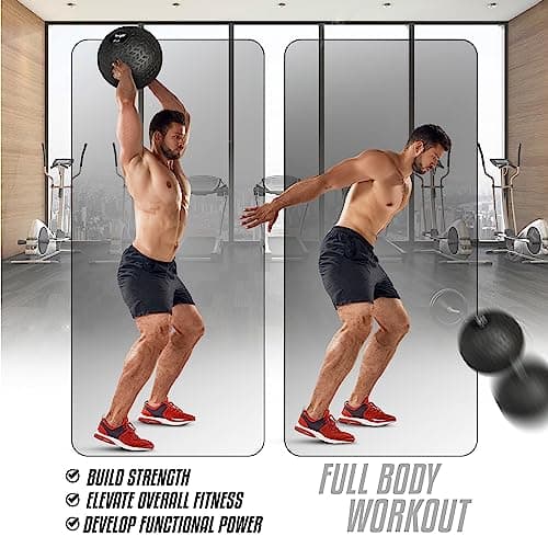 Yes4All Slam Balls, 10-40lb Medicine Ball Weight, Durable PVC Sand Filled Workout Dynamic Medicine Ball for Core Strengthen 6