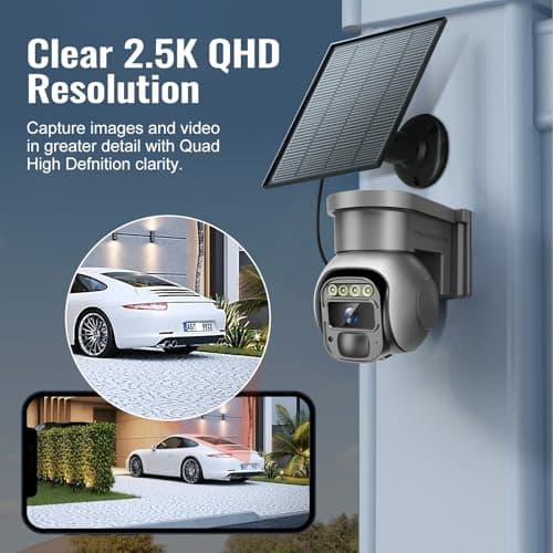 PHANSATIM Solar 4G LTE Cellular Security Cameras Wireless Outdoor,No WiFi Solar Powered Battery Camera for Home Surveillance,PTZ Motion Detection Sensor, Built in SIM Card 8