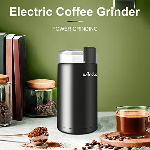 Wancle Electric Coffee Grinder, Spice Grinder, One Touch Coffee Mill for Beans, Spices and More, with Clean Brush Black 6