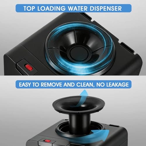 Top Loading Water Dispenser for 3 or 5 Gallon Bottles, Hot & Cold Water Cooler Dispenser with Child Safety Lock, Freestanding Water Cooler for Home Office Kitchen, Black 5