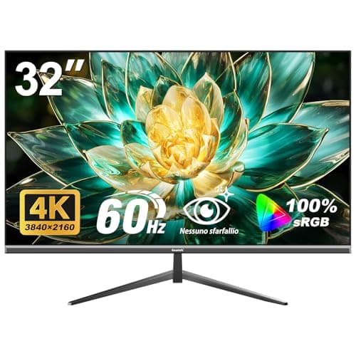 Gawfolk 32 Inch 4K UHD Computer Monitor, Ultra-Clear (3840×2160p) Screen, 100% sRGB,178° Viewing Angle, Display Port、HDMI, Compatible with Wall mounting 100 * 100MM - Black