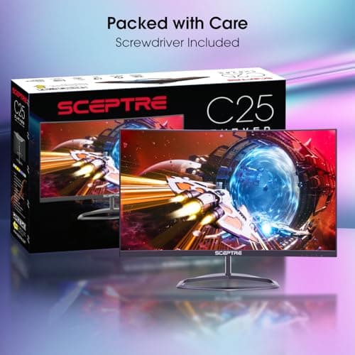 Sceptre New Curved 24.5-inch Gaming Monitor up to 240Hz 1080p R1500 1ms DisplayPort x2 HDMI x2 Blue Light Shift Build-in Speakers, Machine Black 2025 (C255B-FWT240 Series) 9