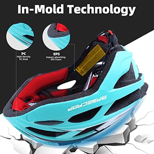 Bike Helmet, Basecamp Bicycle Helmet with Rear Light & Detachable Magnetic Goggles Lightweight Cycling Helmet Adjustable for Adult Men Women Mountain & Road (BC-069) 6