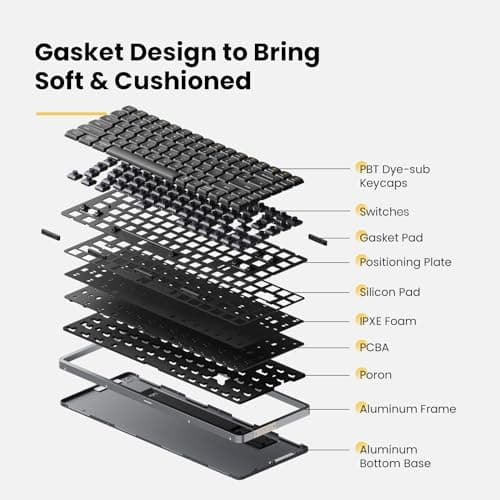 LOFREE Flow84 Low Profile Mechanical Keyboard, 75 Percent Rechargeable Wireless Keyboards with Bluetooth and Wired Connection for Windows, Mac OS/Black Phantom Tactile Switches 9