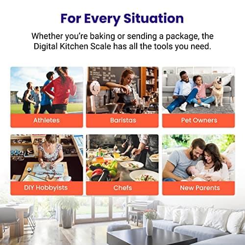 Etekcity 0.1g Food Kitchen Scale, Bowl, Digital Grams and Ounces for Weight Loss, Dieting, Baking, Cooking, and Meal Prep, 11lb/5kg, Stainless Steel Silver 7