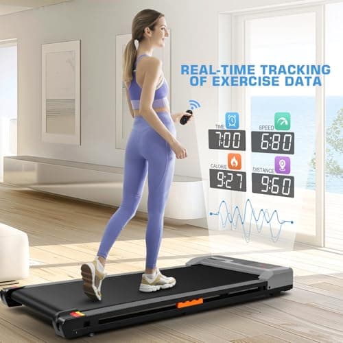FUNMILY Walking Pad 3 in 1 Under Desk Treadmill, 2.5 HP Quiet Portable Walking Treadmill 300lbs Weight Capacity, Walking Jogging Machine Remote Control LED Display Small Treadmills for Home Office TR 6